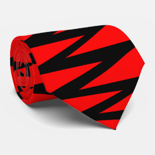 Zigzag - Black on Red Tie