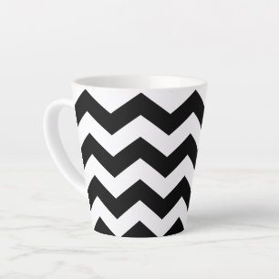 Zigzag Chevron Black And White Latte Mug
