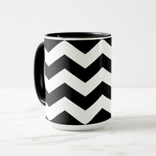 Zigzag Chevron Black And White Mug