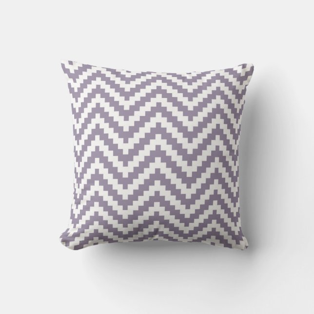 Zigzag Chevron Block Stripe in lavender Cushion (Front)