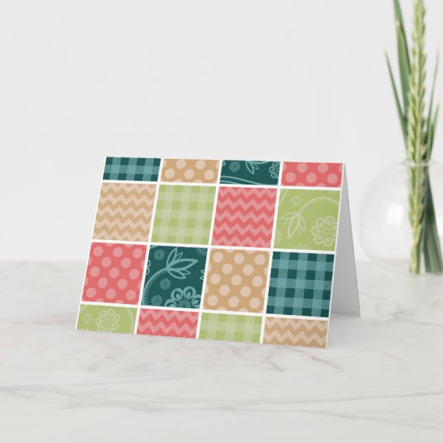 Zigzag, Chevron, Gingham, Polka Dots, Patchwork Card (Front)