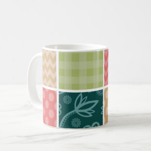 Zigzag, Chevron, Gingham, Polka Dots, Patchwork Coffee Mug