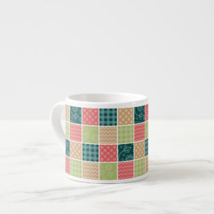 Zigzag, Chevron, Gingham, Polka Dots, Patchwork Espresso Cup