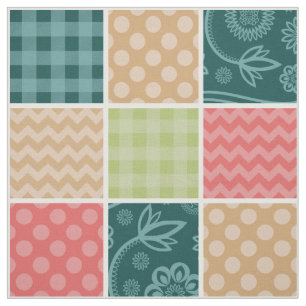 Zigzag, Chevron, Gingham, Polka Dots, Patchwork Fabric