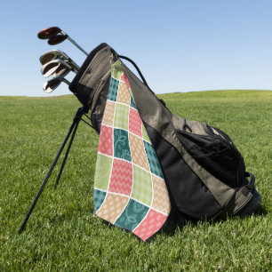 Zigzag, Chevron, Gingham, Polka Dots, Patchwork Golf Towel