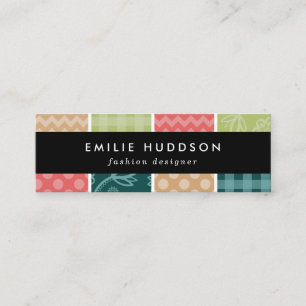 Zigzag, Chevron, Gingham, Polka Dots, Patchwork Mini Business Card