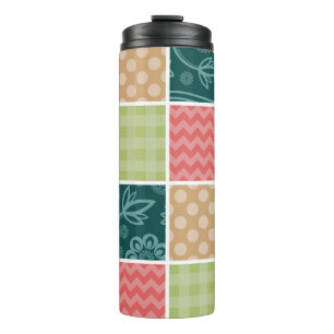Zigzag, Chevron, Gingham, Polka Dots, Patchwork Thermal Tumbler