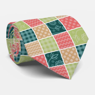Zigzag, Chevron, Gingham, Polka Dots, Patchwork Tie