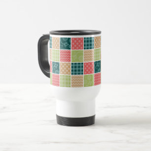 Zigzag, Chevron, Gingham, Polka Dots, Patchwork Travel Mug