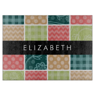 Zigzag, Chevron, Gingham, Polka Dots, Your Name Cutting Board