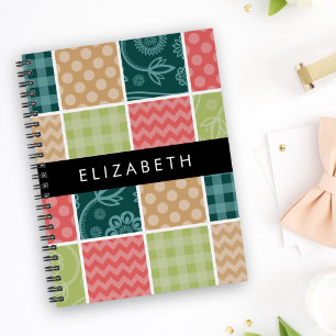 Zigzag, Chevron, Gingham, Polka Dots, Your Name Planner
