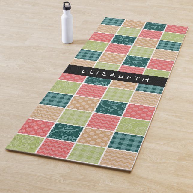 Zigzag, Chevron, Gingham, Polka Dots, Your Name Yoga Mat (In Situ)