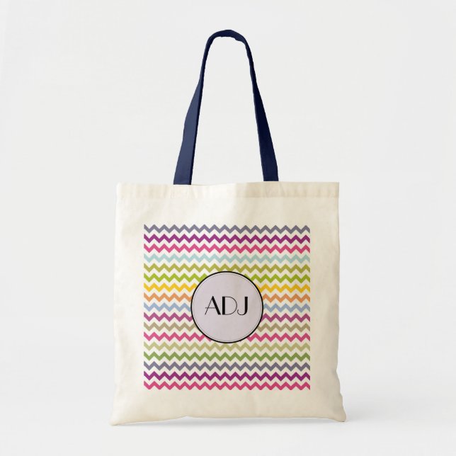 Zigzag Chevron Initial Tote (Front)
