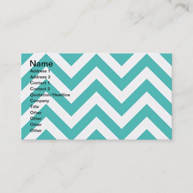 Zigzag Chevron Pattern in light blue Business Card (Front)