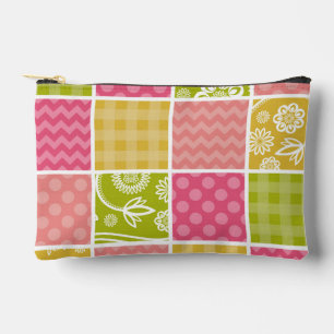 Zigzag, Chevron, Polka Dots, Gingham, Patchwork Accessory Pouch