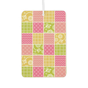 Zigzag, Chevron, Polka Dots, Gingham, Patchwork Car Air Freshener