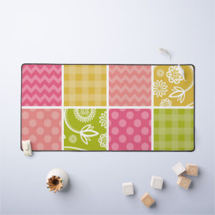 Zigzag, Chevron, Polka Dots, Gingham, Patchwork Desk Mat
