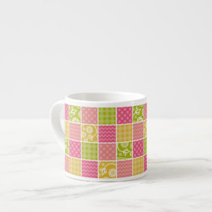 Zigzag, Chevron, Polka Dots, Gingham, Patchwork Espresso Cup