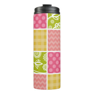 Zigzag, Chevron, Polka Dots, Gingham, Patchwork Thermal Tumbler