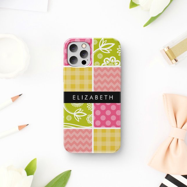 Zigzag, Chevron, Polka Dots, Gingham, Your Name Case-Mate iPhone Case (Creator Uploaded)