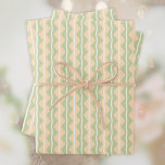 Zigzag Chevron Stripes-Orange,Green and pale Ivory Wrapping Paper Sheet<br><div class="desc">Traditional zigzag or chevron stripes in orange or peach,  green and extra light ivory.  Good for many different occasions and age groups.</div>