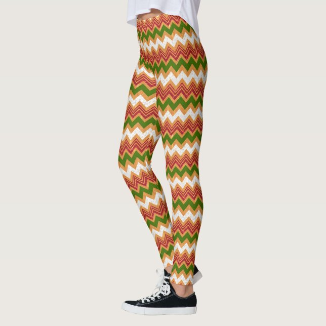 Zigzag Christmas Pattern Leggings (Left)