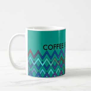 ZIGZAG diamonds - coloured + your backgr. & ideas Coffee Mug