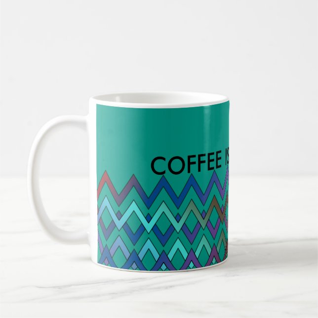 ZIGZAG diamonds - coloured + your backgr. & ideas Coffee Mug (Left)