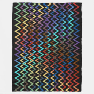 ZIGZAG diamonds - coloured + your backgr. & ideas Fleece Blanket
