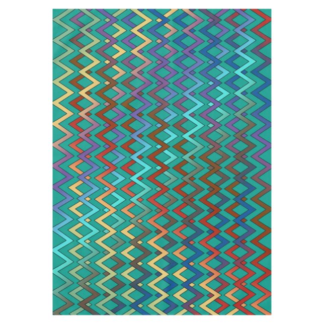 ZIGZAG diamonds - coloured + your backgr. & ideas Tablecloth (Front)
