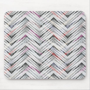Zigzag, geometric, grey, lilac, pink, black, strip mouse mat
