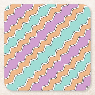 ZigZag Geometric Pattern Square Paper Coaster