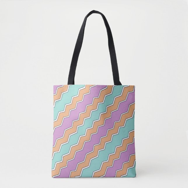ZigZag Geometric Pattern Tote Bag (Front)