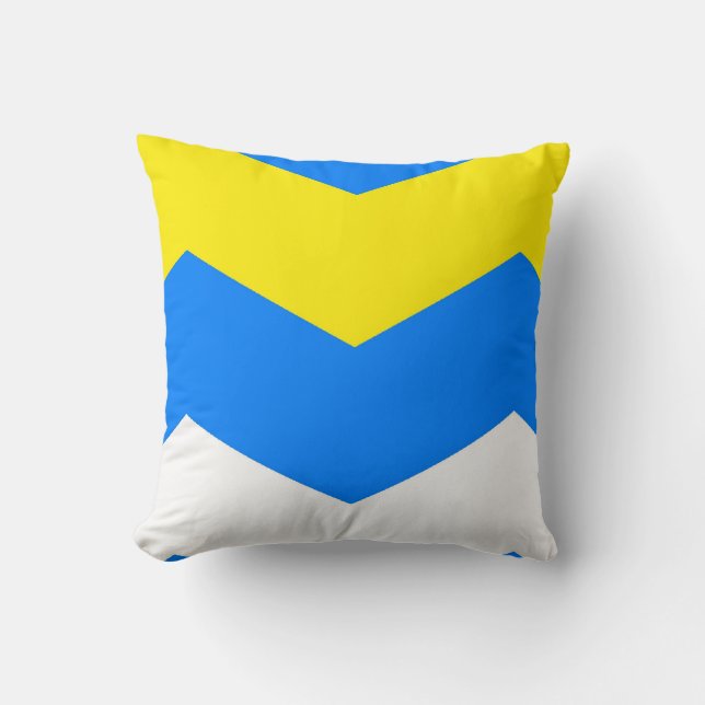 ZIGZAG in Blue & Yellow ~ Cushion (Front)