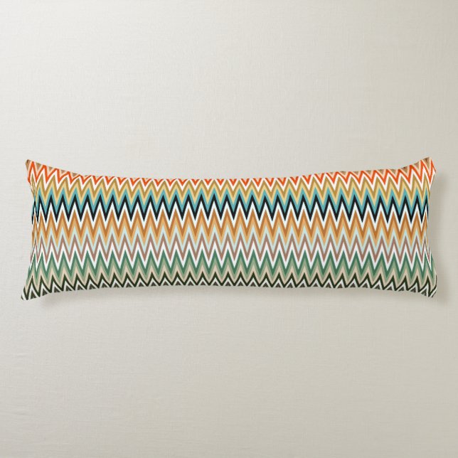 Zigzag Multicolor Pattern Body Cushion (Front)
