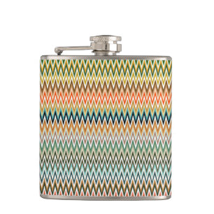 Zigzag Multicolor Pattern Hip Flask