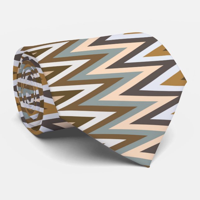 Zigzag Multicolor Pattern Tie (Rolled)