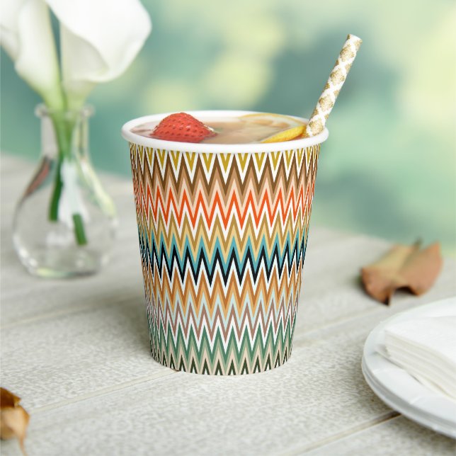 Zigzag Multicolored Pattern Paper Cups (Insitu)