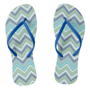Zigzag MultiColors Blue Flip Flops