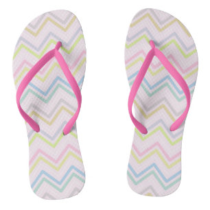 Zigzag MultiColors Pink Flip Flops