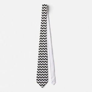 Zigzag Necktie with Black and White Chevrons