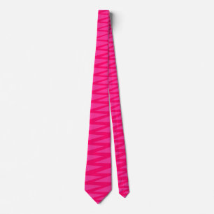 Zigzag - Neon Red on Pink FF3399 Tie