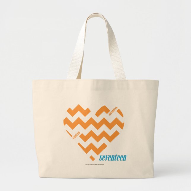 ZigZag Orange 2 Large Tote Bag (Front)