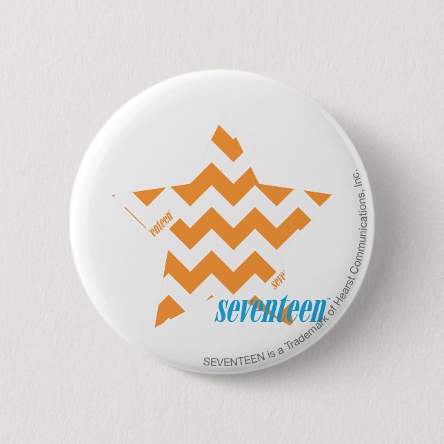 ZigZag Orange 3 6 Cm Round Badge (Front)