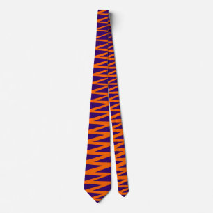 Zigzag - Orange on Deep Purple 330066 Tie
