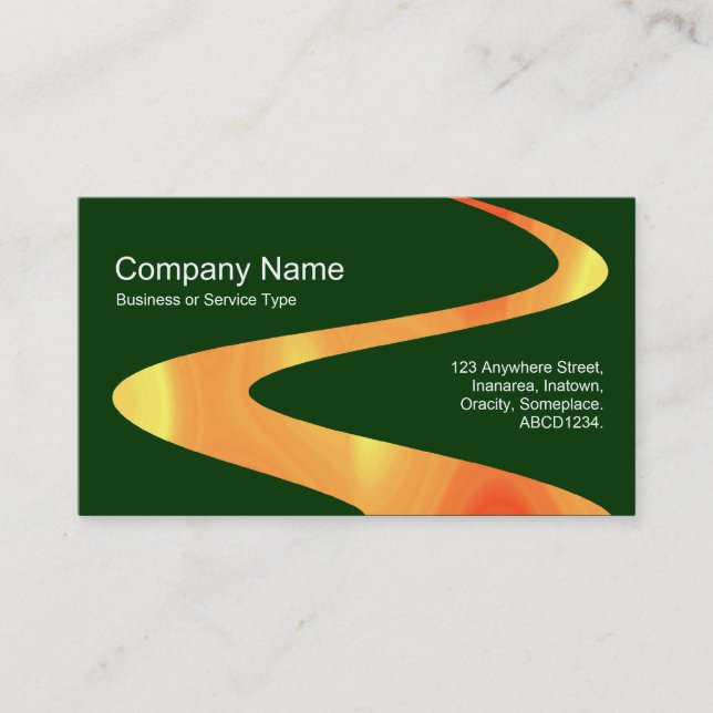 ZigZag Path - Flame Path - Green 003300 Business Card (Front)