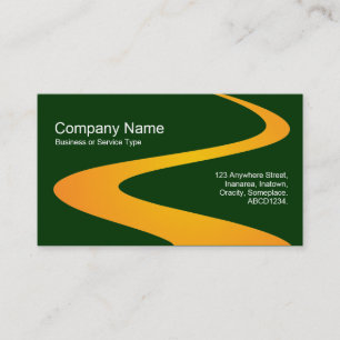 ZigZag Path - Orange with Dark Green 003300 Business Card