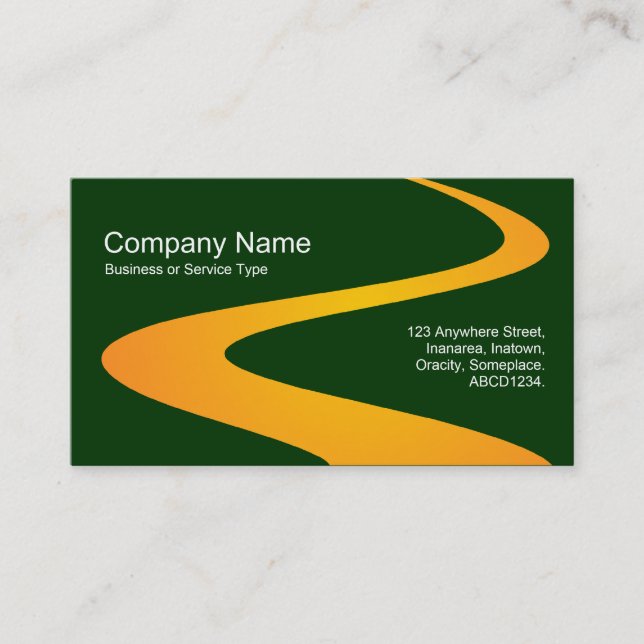 ZigZag Path - Orange with Dark Green 003300 Business Card (Front)