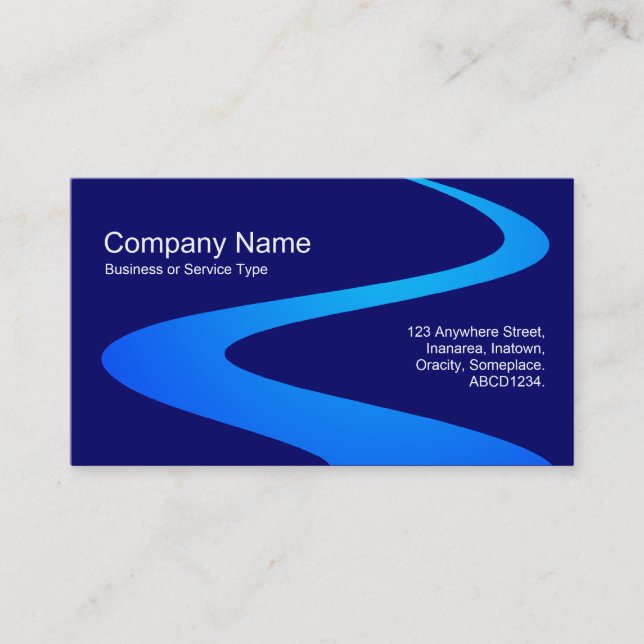 ZigZag Path - Shades of Blue Business Card (Front)