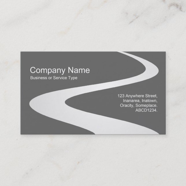 ZigZag Path - White (shaded) on Grey Business Card (Front)